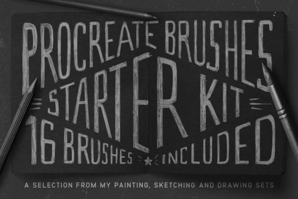 素描/水彩/油画Procreate专用笔刷 Procreate Brushes Starter Kit