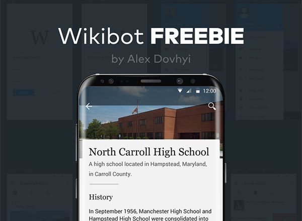 一套完整的安卓APP UI套件 Wikibot Android App Sketch Freebie