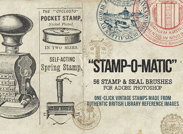 复古印章及戳笔刷套件 Free Vintage Stamp &amp; Seal Brush Set