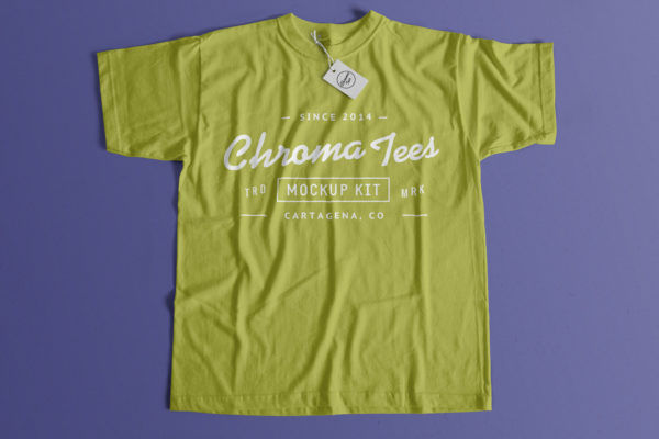 T恤服装设计平铺视图样机模板 T-Shirt Mockup 01