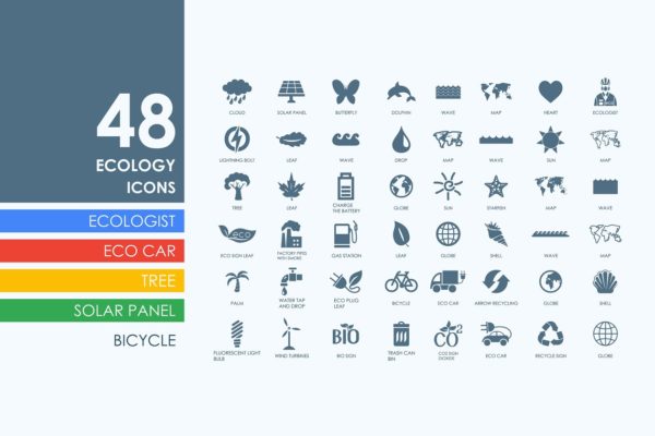 48枚能源生态环境主题图标 48 Ecology icons