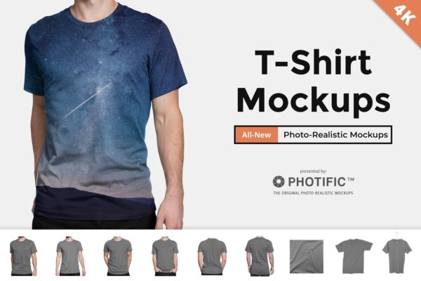 男士T恤样机模板 T-Shirt &#8211; Apparel Mockups