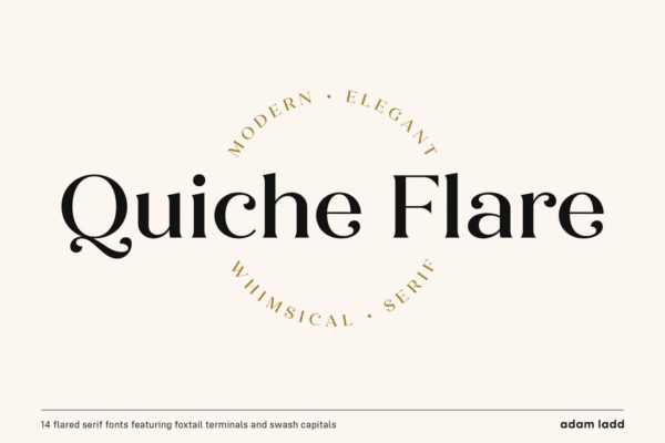 宽条纹衬线英文字体家族 Quiche Flare Font Family