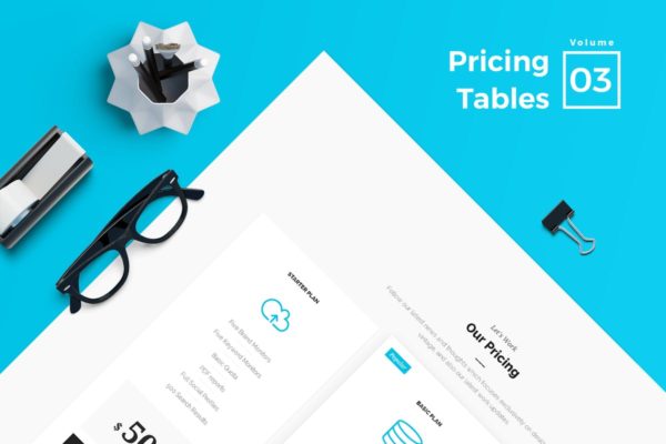 商业服务网站价格表单UI设计模板V3 Pricing Tables for Web Vol 03