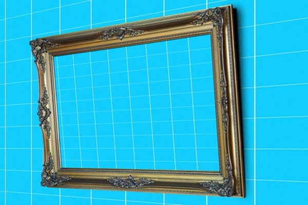 古典风格金色画框相框样机16素材网精选 Gold_Frame_Perspective_Mockup