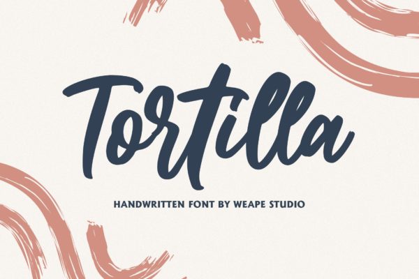 流畅笔画英文书法笔刷字体下载 Tortilla &#8211; Handwritten Font