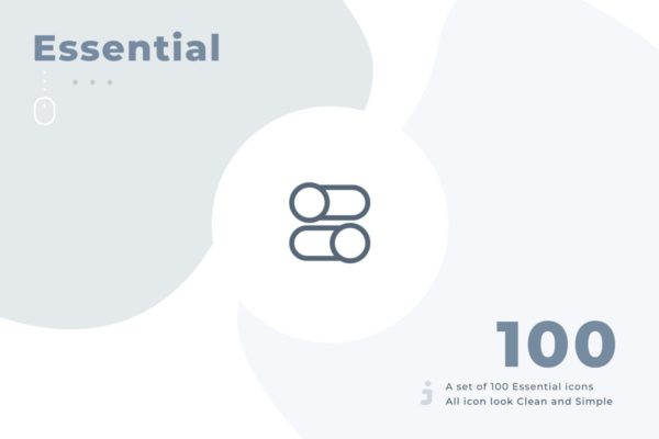 100枚极简主义黑色线框图标素材 100 Essential icon set &#8211; Material