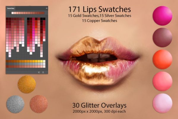 数码绘画唇彩PS调色板 Lips Swatches for Digital Painting