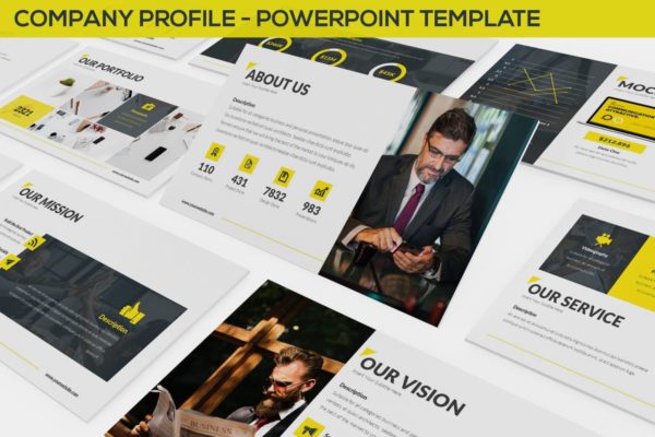 公司企业简介PPT幻灯片模板 Company Profile &#8211; Powerpoint Template