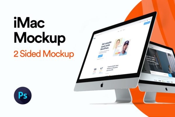 2019款iMac一体机电脑多角度样机模板 iMac 2019 Angle Mockup
