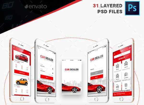 汽车经销、销售应用 UI 套件 Car Dealer – Automotive App UI Kit