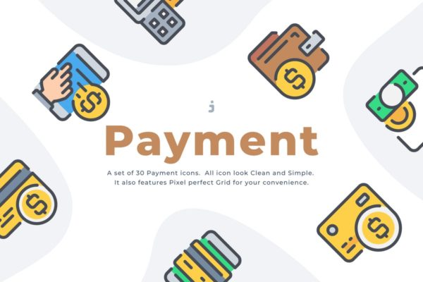 30枚电子商务购物支付工具矢量图标合集 30 Payment Method icon set