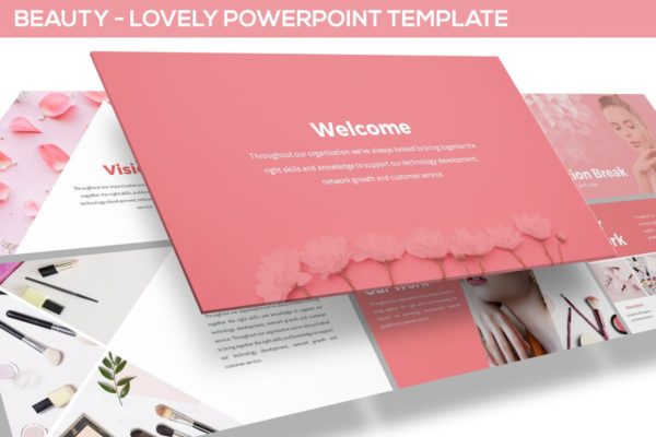 美容化妆品牌演示PowerPoint幻灯片设计模板 Beauty &#8211; Powerpoint Template