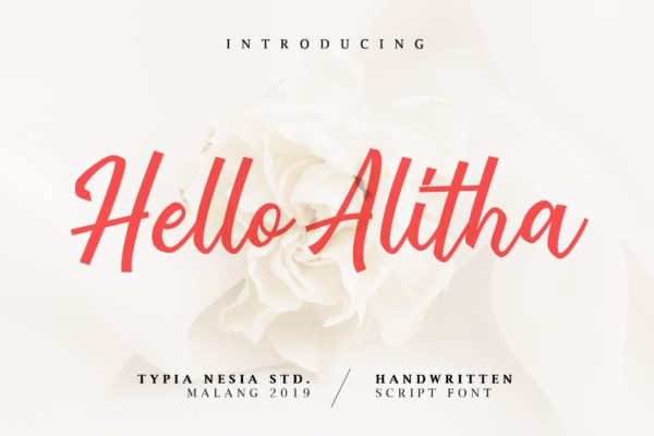 现代浪漫英文书法设计字体下载 Hello Alitha