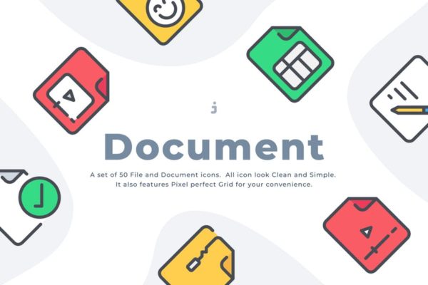 50枚文件/文档图标设计素材 50 File and Document icon set