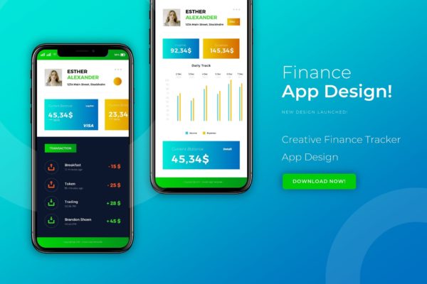 电子钱包APP应用界面设计16设计网精选模板 Finance | App Design Template
