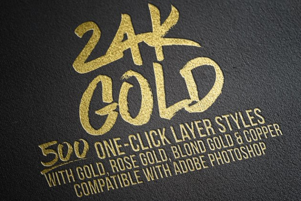 500款奢华金箔风格图层样式[3.75GB] 500 Gold Foil Layer Styles Photoshop