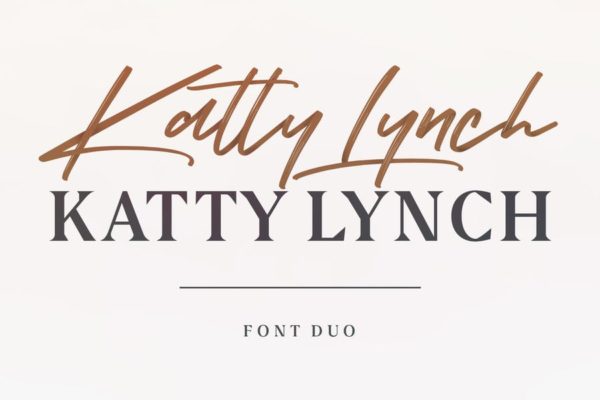 Katty Lynch笔刷艺术字体＆衬线字体合集 Katty Lynch Brush Font &#8211; Free Serif