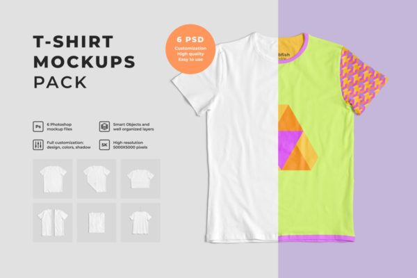 可自定义T恤服装样机模板 Customizable T-Shirt Mockups Pack