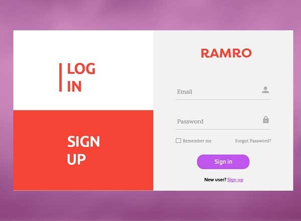 网站注册登录界面模板 Ramro Web UI Kit &#8211; Login/Signups