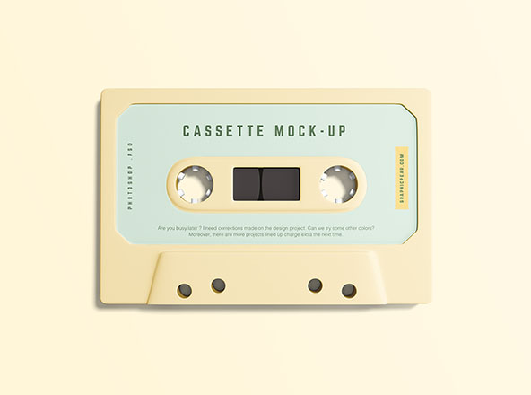 复古音乐磁带外观设计样机模板 Simple Cassette Mockup