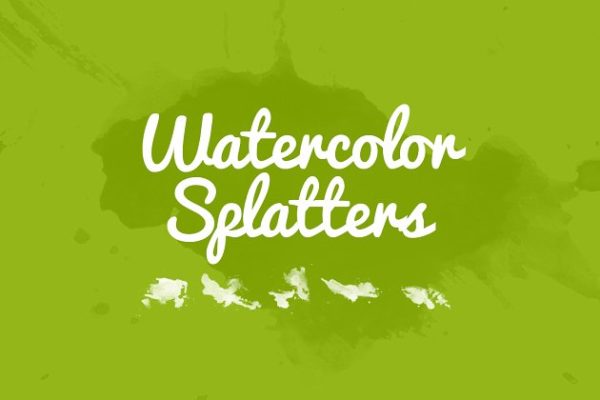 32款水彩飞溅图形PS笔刷 32 Watercolor Splatters