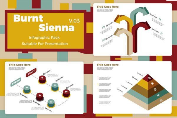营销推广计划信息图表矢量设计模板v3 Burnt Sienna v3 – Infographic