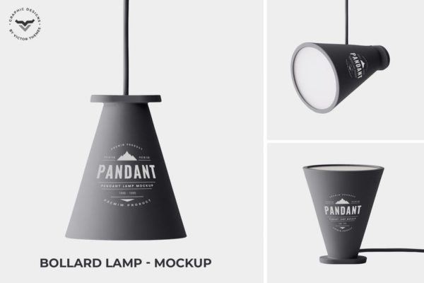 创意灯具设计效果图素材中国精选 Bollard Lamp Mockup