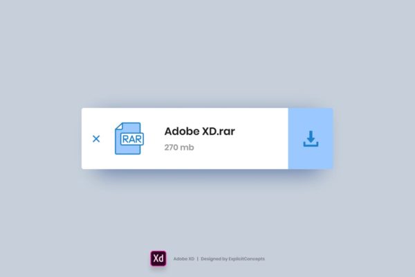 网站下载小部件设计XD素材 Download Widget &#8211; Adobe XD