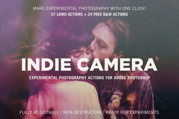 电影胶片质感滤镜照片处理PS动作合集 Indie Camera for Adobe Photoshop