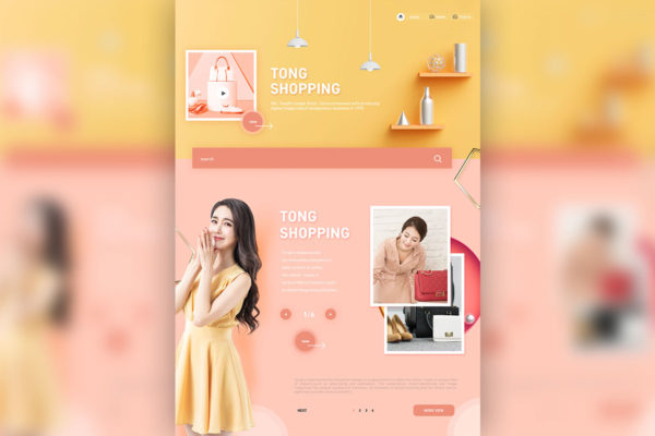 女性时尚购物电商网站主页UI设计PSD模板