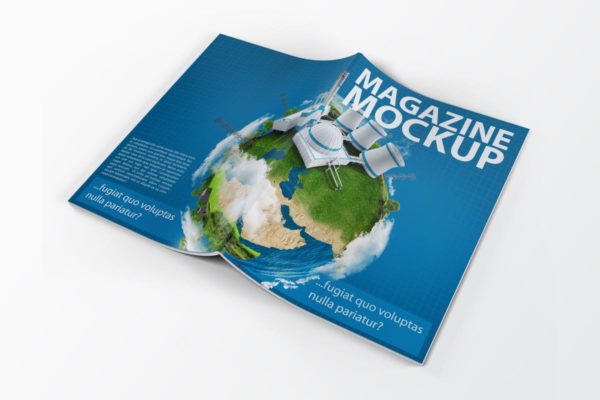 时尚A4杂志宣传册印刷品样机 A4 Magazine Catalog Mock-Up