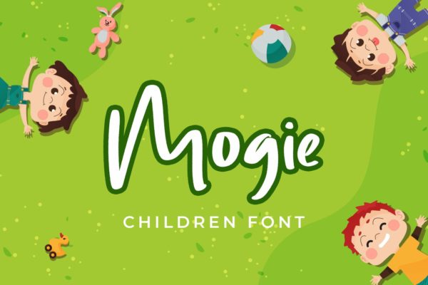 儿童主题设计英文手写字体聚图网精选 Mogie Cute and Amazing Display Font