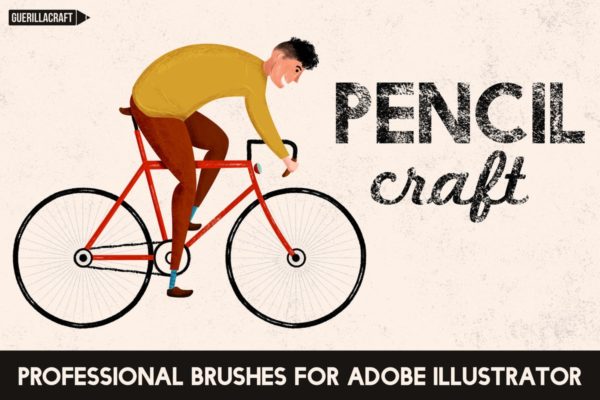铅笔数码绘画AI画笔笔刷 Pencilcraft Brushes for Adobe Illustrator