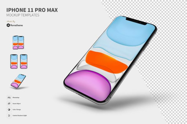 2019苹果旗舰手机iPhone 11 Pro Max16设计网精选样机模板 iPhone 11 Pro Max Mockups YR