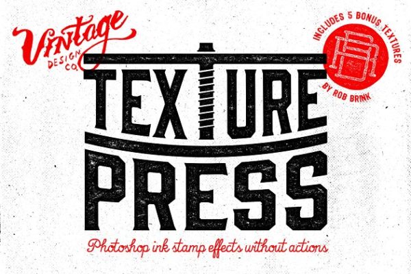 墨印墨水印章效果图层样式 TexturePress &#8211; Ink Stamp Effects