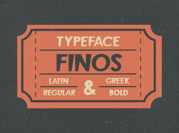 复古设计风格底部变窄英文无衬线字体 Finos Typeface