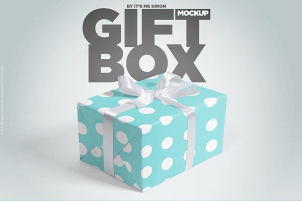 礼品盒包装盒样机 Gift box mockup for photoshop