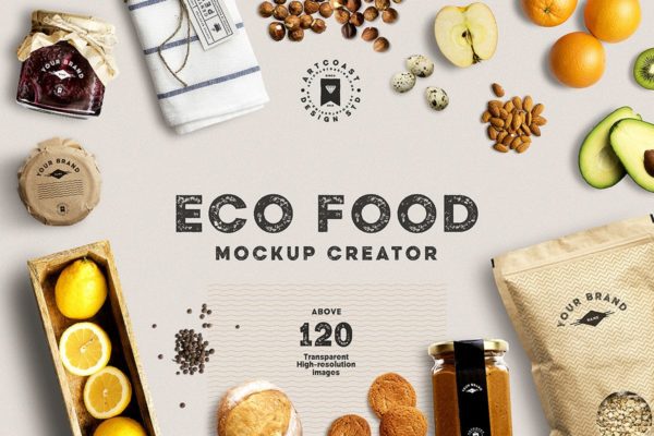 健康生态食品场景设计素材包 Eco Food Mockup Creator