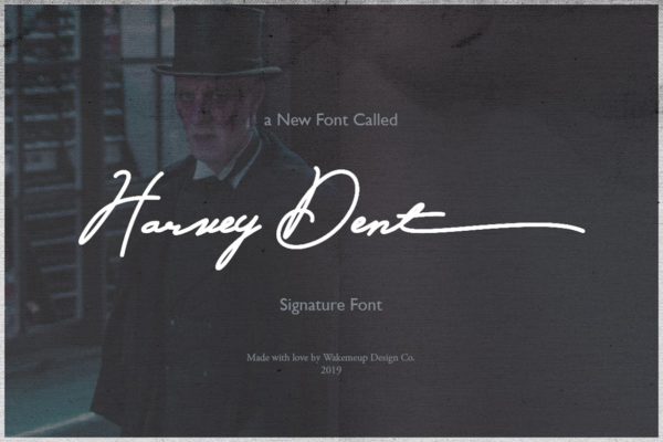 哈维·登特英文钢笔连笔签名字体 Harvey Dent Signature