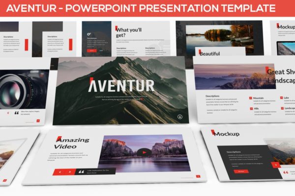 多用途现代设计风格幻灯片设计模板 Aventur &#8211; Powerpoint Presentation Template