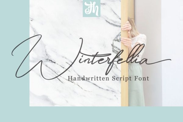 钢笔手写英文书法字体 Winterfellia &#8211; Handwritten Font