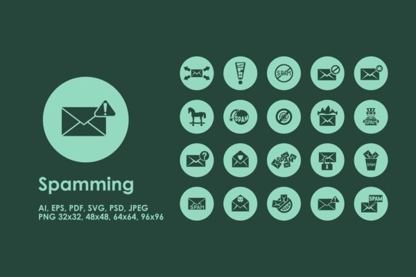 邮件处理主题图标 Spamming simple icons