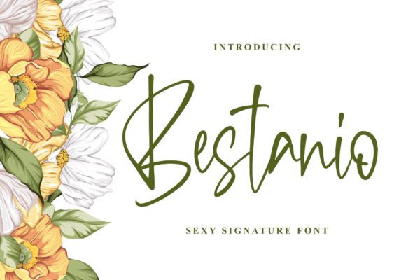性感时尚英文签名字体亿图网易图库精选 Bestanio &#8211; Sexy Signature Font