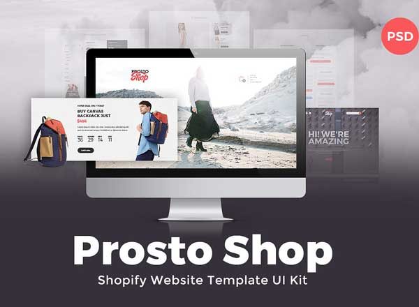 电子商务应用 UI 套件/模板 ProstoShop – Shopify Template UI Kit