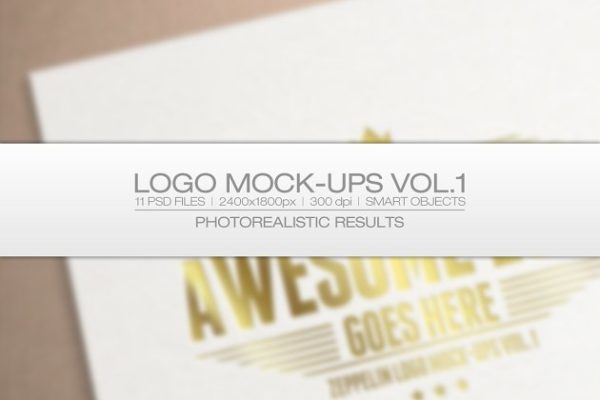 11款 Logo 智能对象图层样机 Logo Mock-ups Vol.1