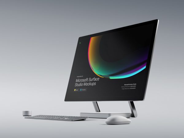 超级主流桌面&amp;移动设备样机系列：微软一体机 Surface Studio 样机&amp;场景 [兼容PS,Sketch;共3.83GB]