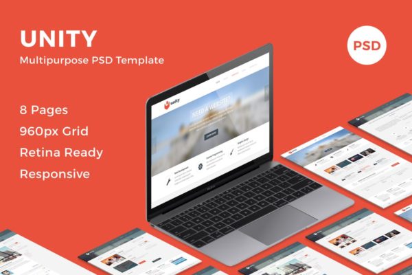 多用途商业网站企业网站设计PSD模