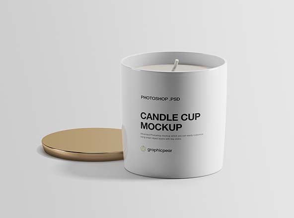 蜡烛杯定制外观设计样机模板 Candle Cup Mockup