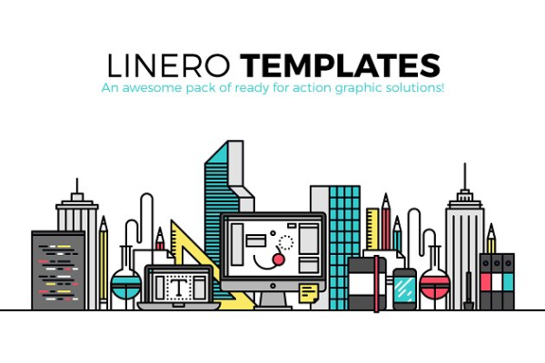 科技城市矢量素材合集 Linero Templates